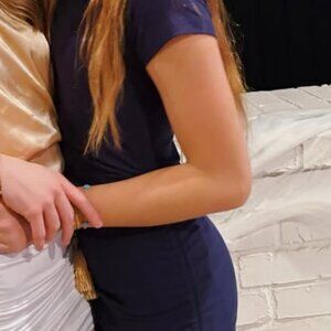 NENONA Women's Short Sleeve Summer Bodycon Mini Dress Side Drawstring XS